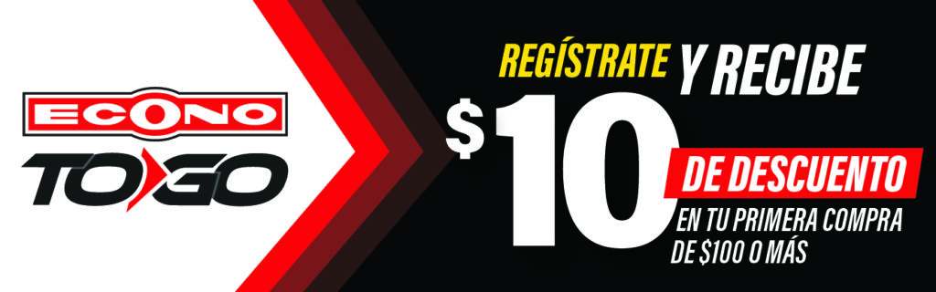 Econo To Go, regístrate y recibe $10 de descuento en tu primera compra de $100 o más