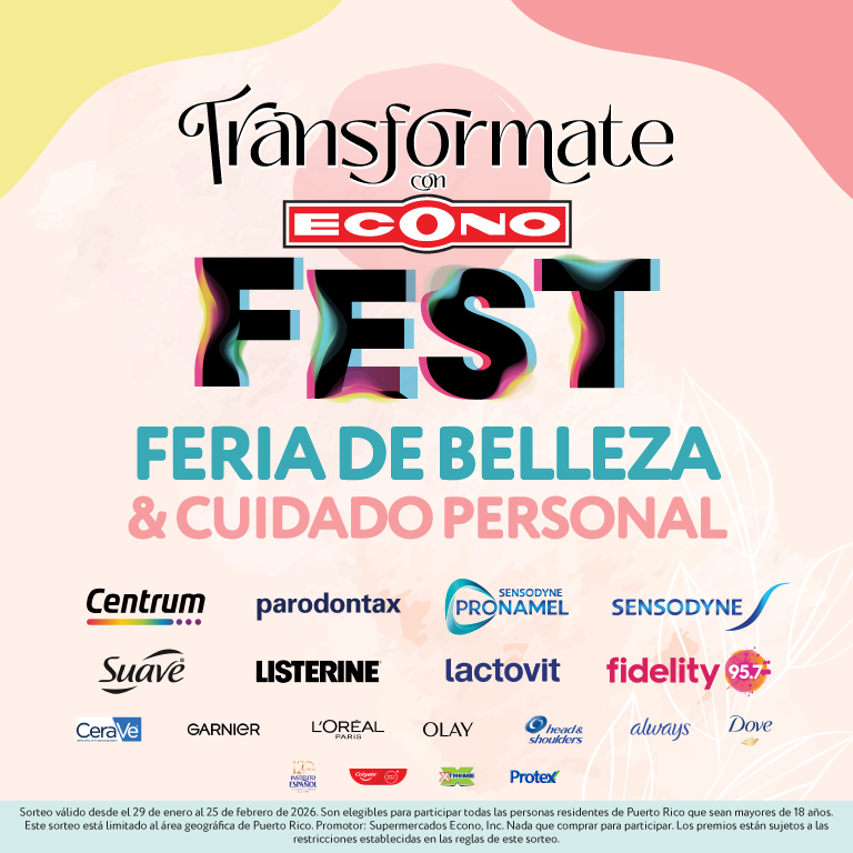 Banner promocional del sorteo “Transfórmate con Econo Fest – Feria de Belleza y Cuidado Personal”