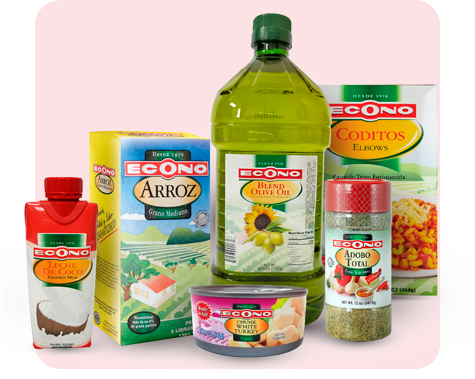 prod_provisiones Productos Econo de provisiones, como leche de coco, arroz, aceite de oliva, adobo, fideos.
